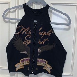 Grunge cut off crop top